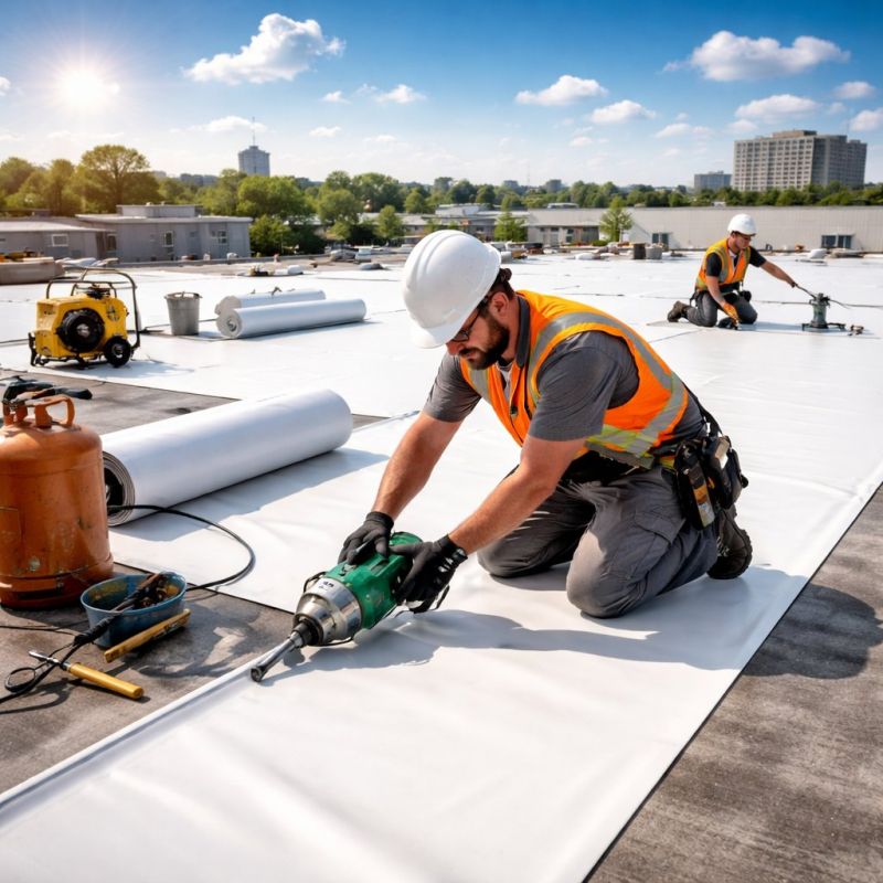 Single Ply Roof Installation in Woodstock, GA